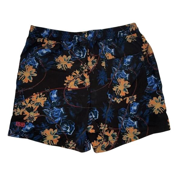 Ksubi Black Hyperflower Floral Drawstring Boardshort Swim Trunks Size S - Picture 2 of 8